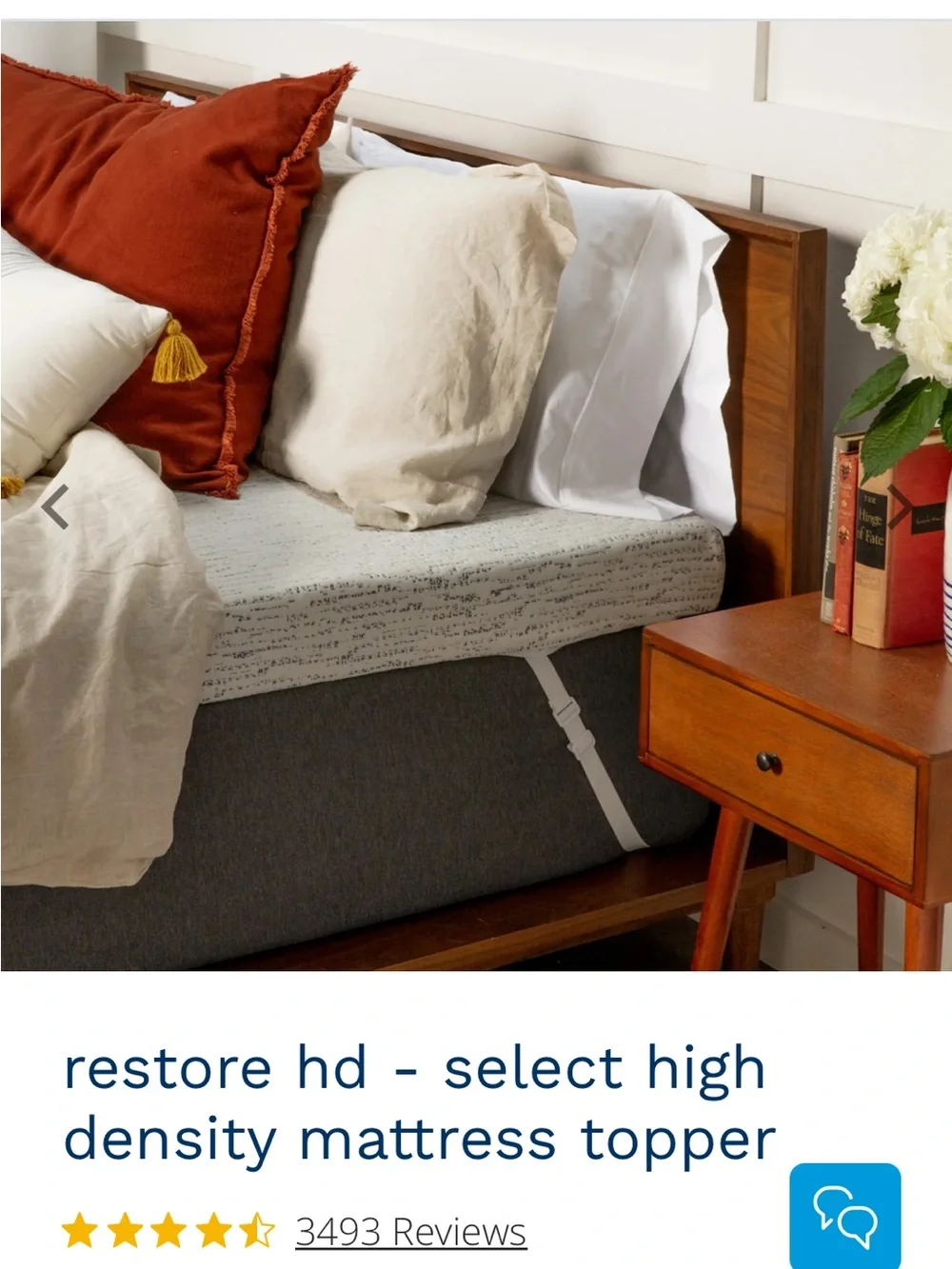 NEW In BOX Viscosoft Restore HD High-Density Mattress Topper - Gray 3 “